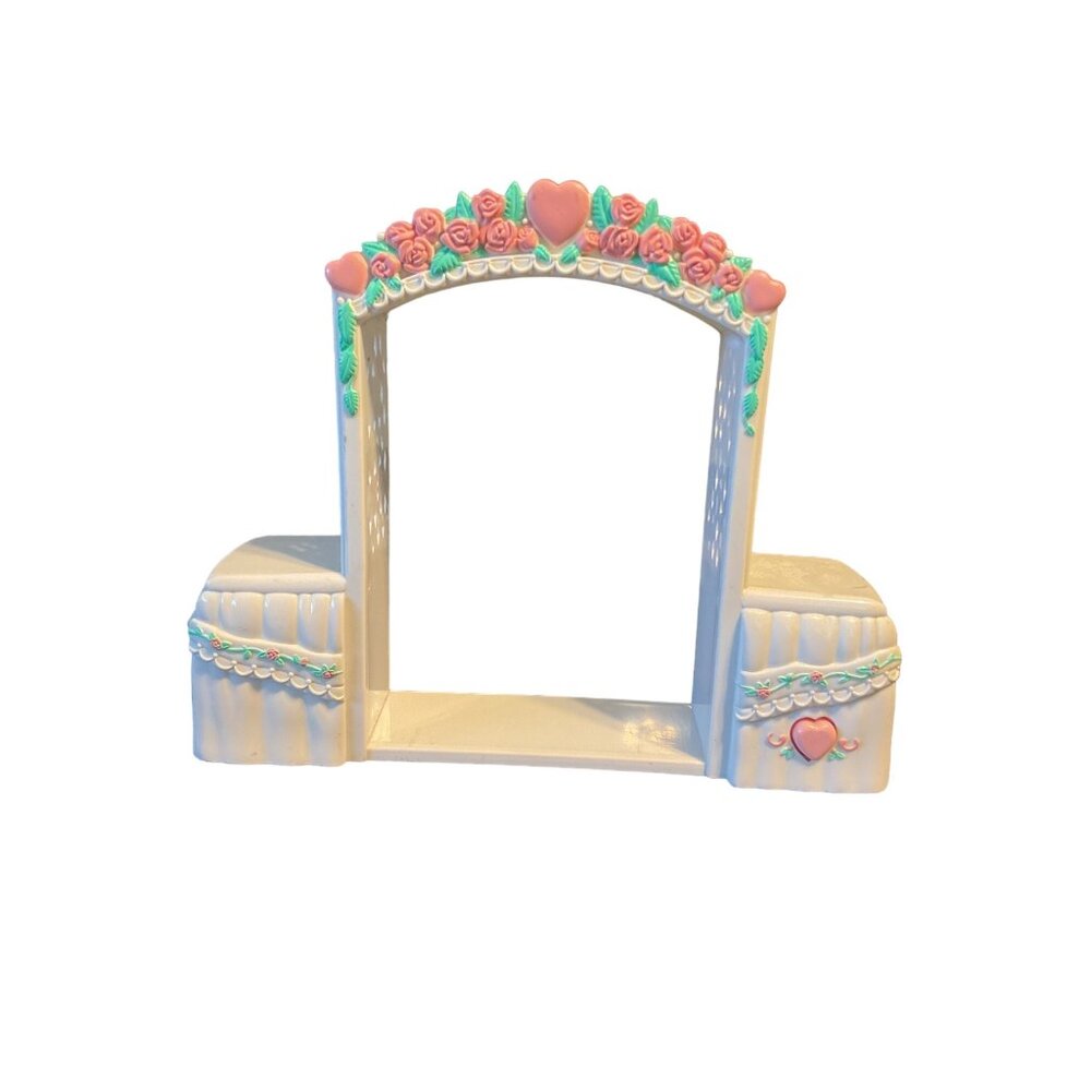 Fisher-Price Vintage 1999 Dollhouse Wedding Archway With Floral Details & Hearts